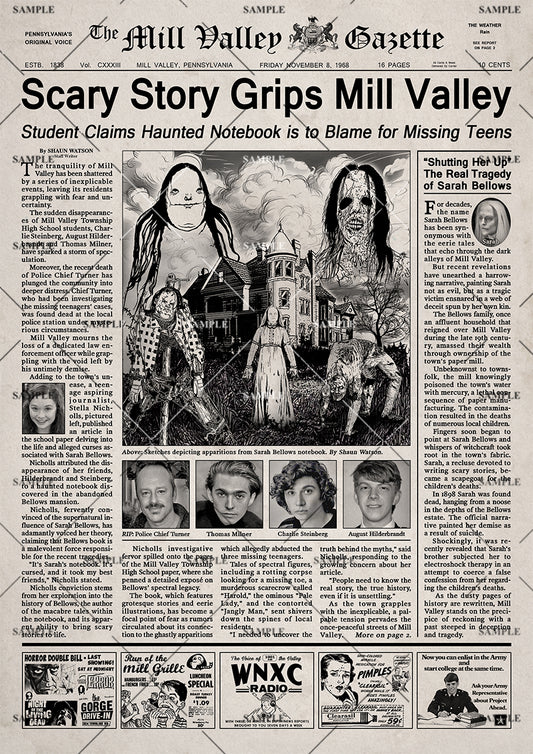 Scary Stories to Tell in the Dark Movie Newspaper Poster print