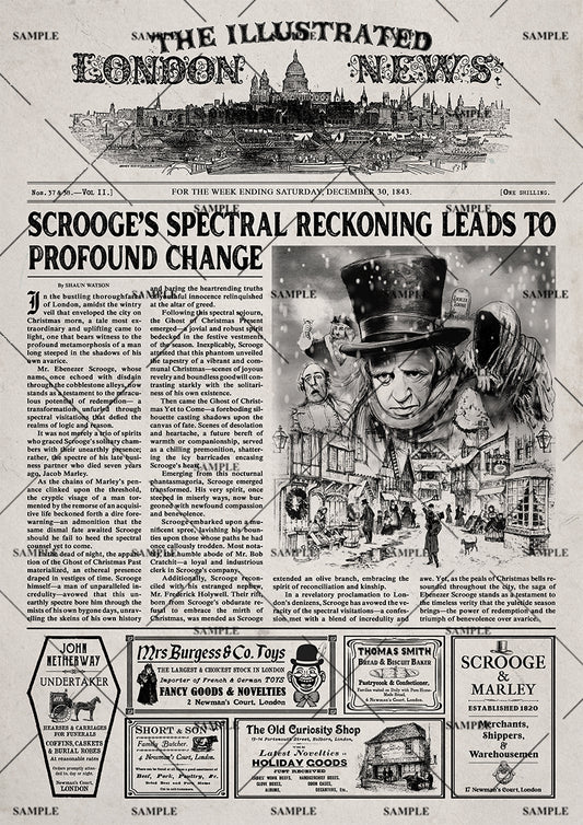 Scrooge (A Christmas Carol) 1951 movie Newspaper Poster print