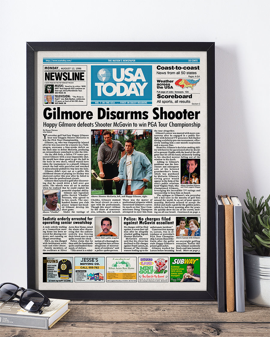 Happy Gilmore Newspaper print