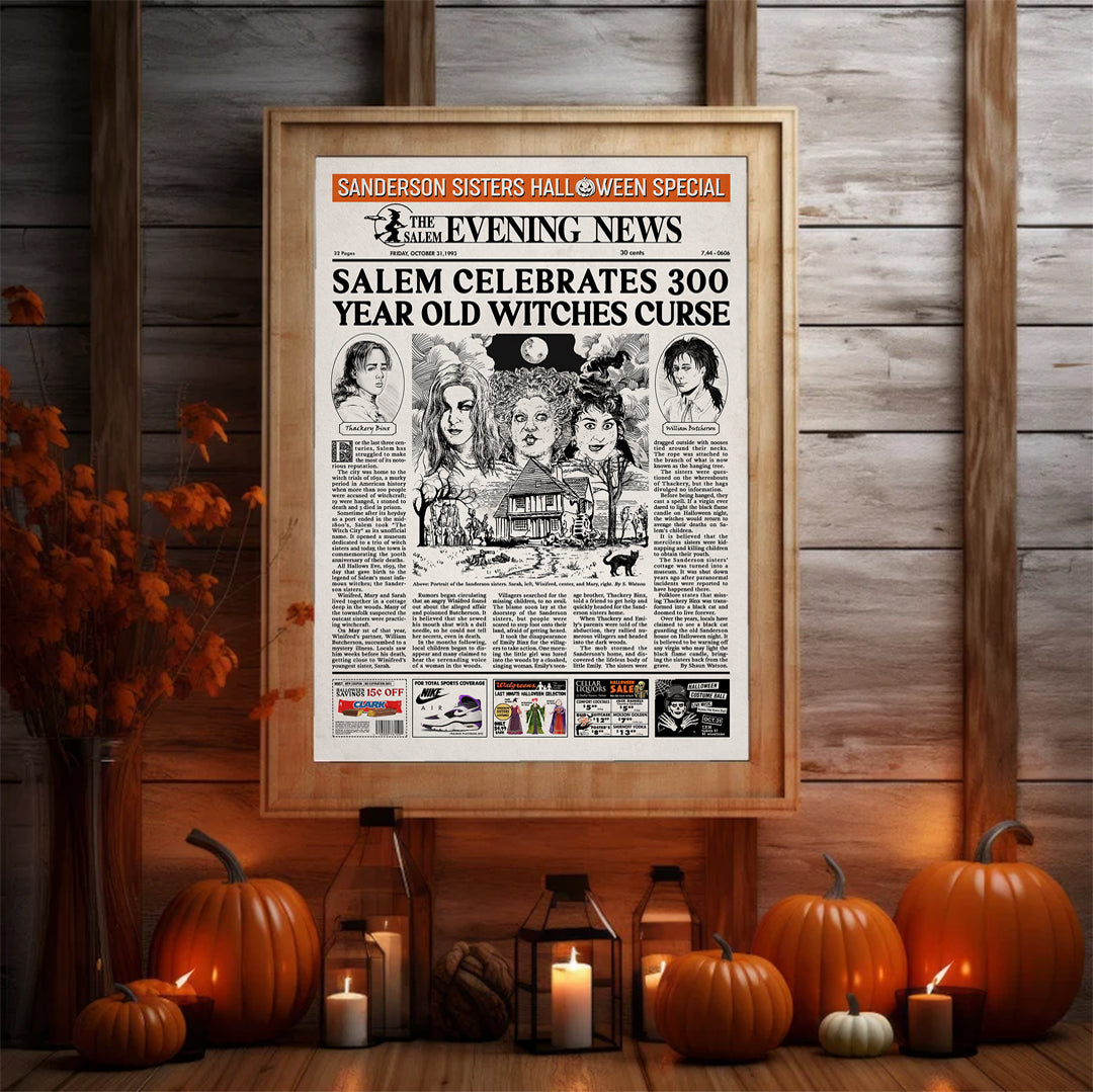 Hocus Pocus Newspaper poster print