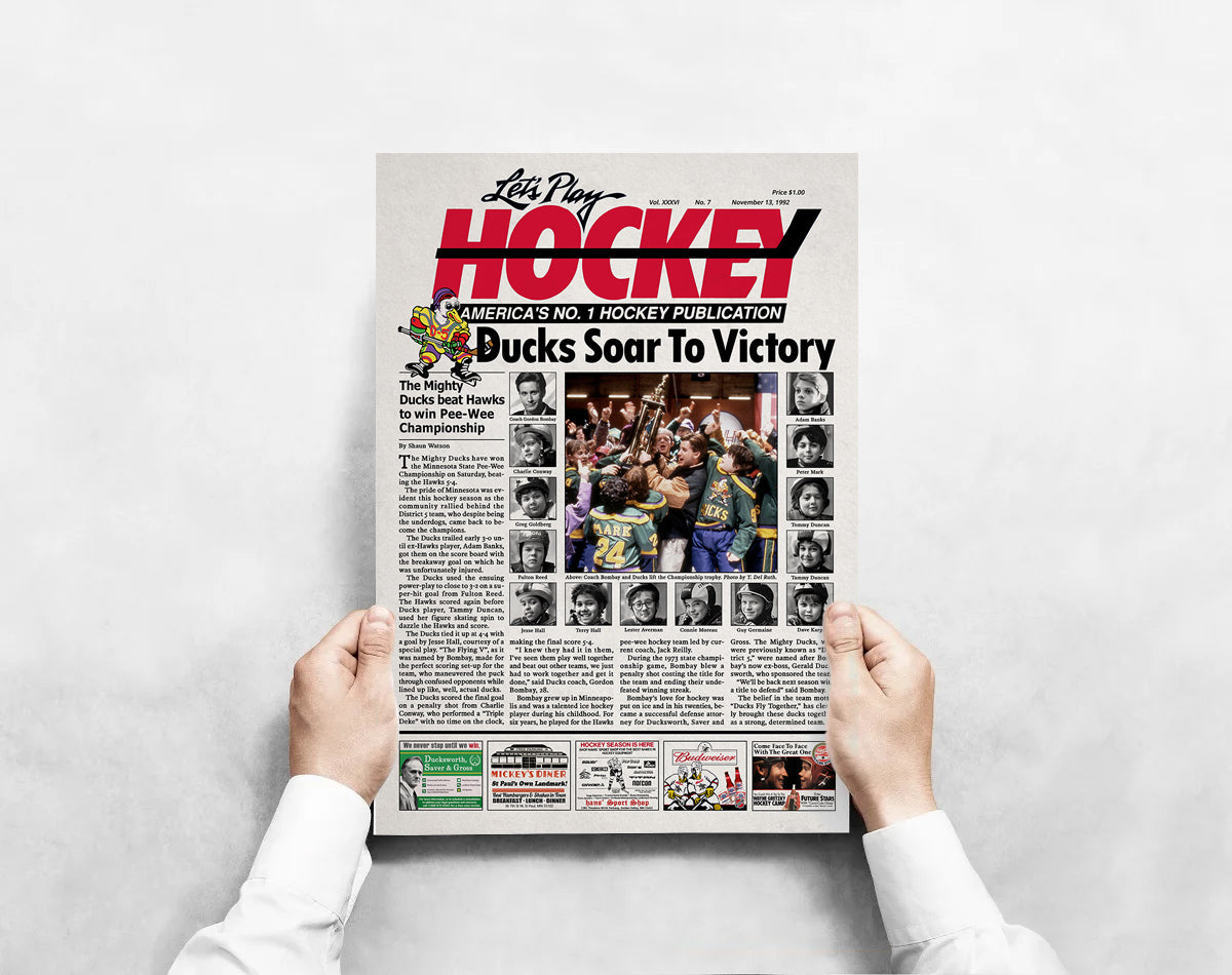 The Mighty Ducks Newspaper Poster print