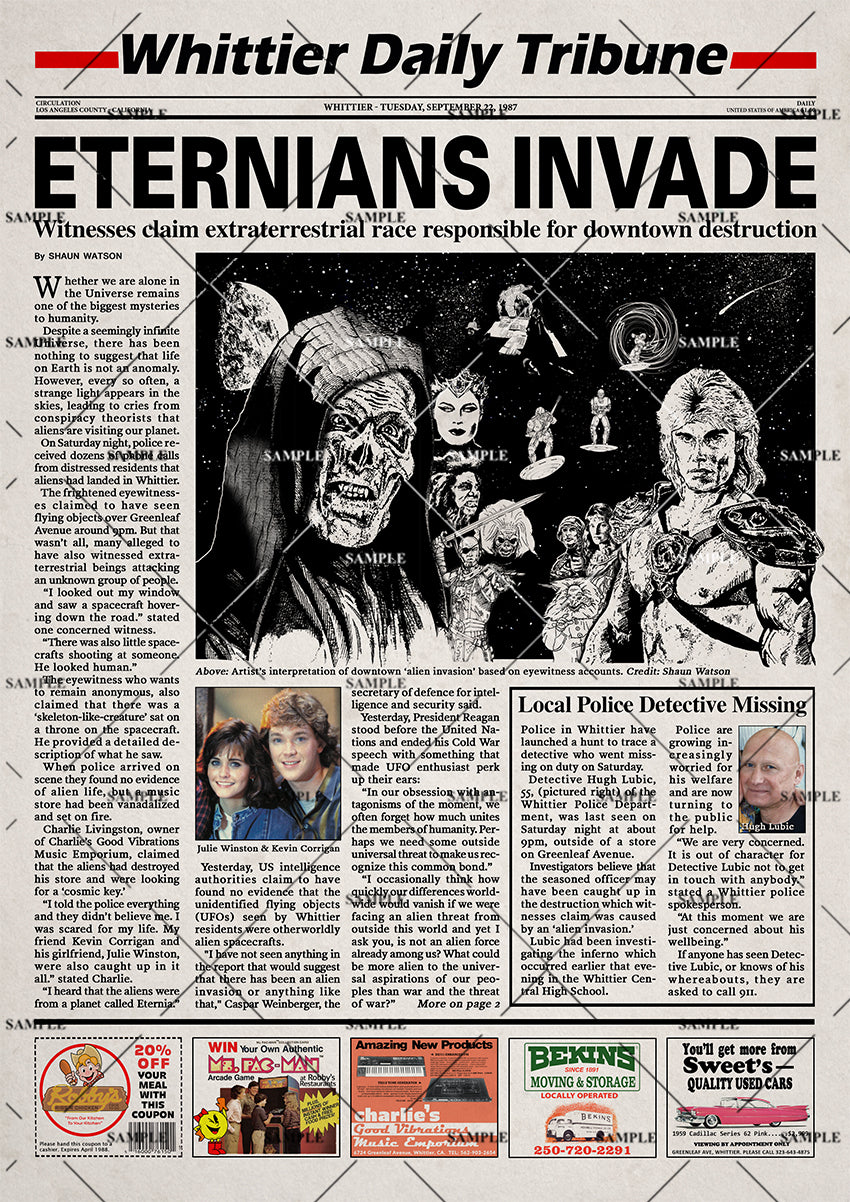 Masters of the Universe Newspaper poster print