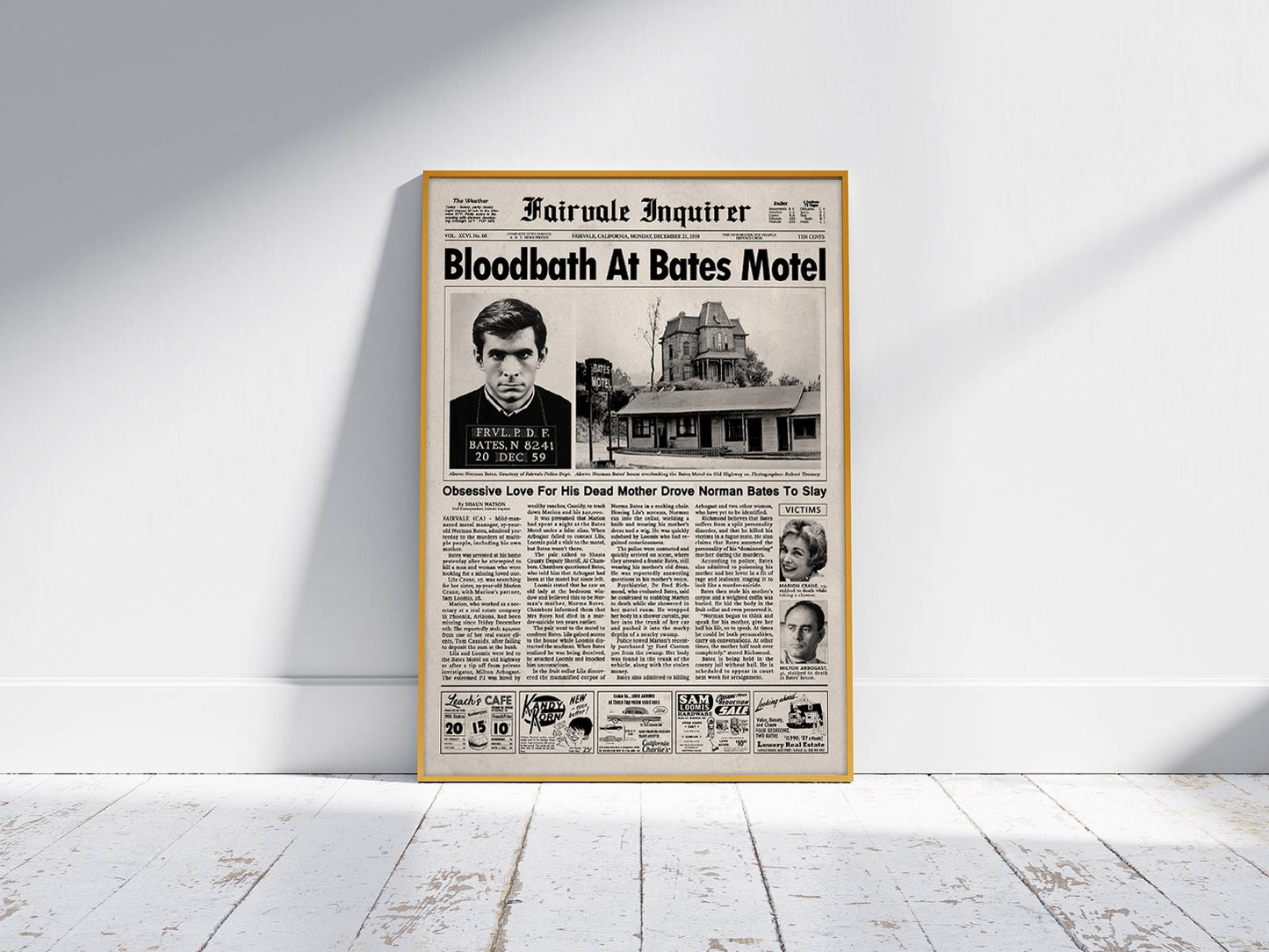 Psycho Newspaper poster print