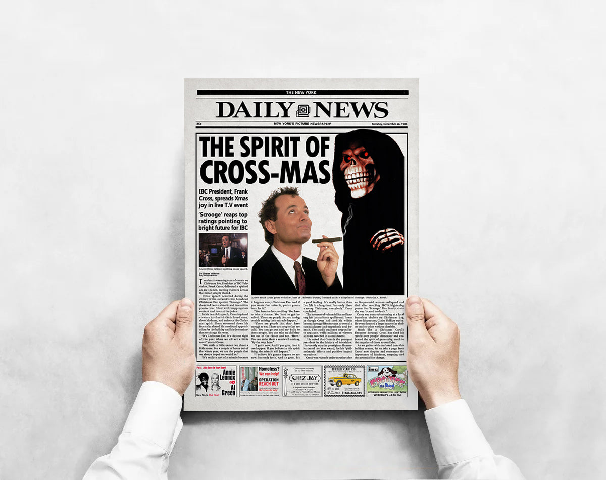 Scrooged Newspaper Poster print