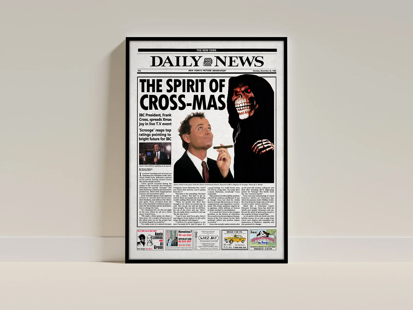 Scrooged Newspaper Poster print