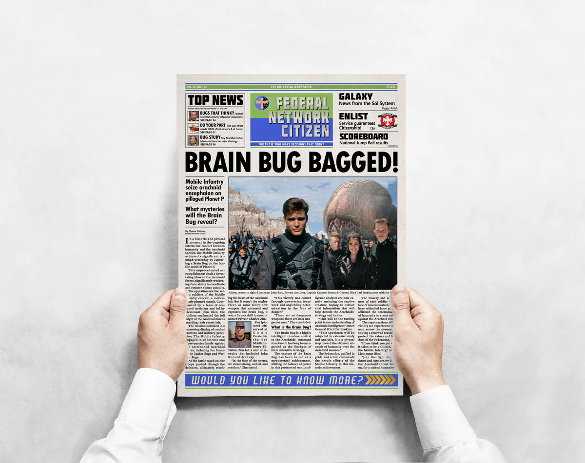 Starship Troopers Newspaper Poster print