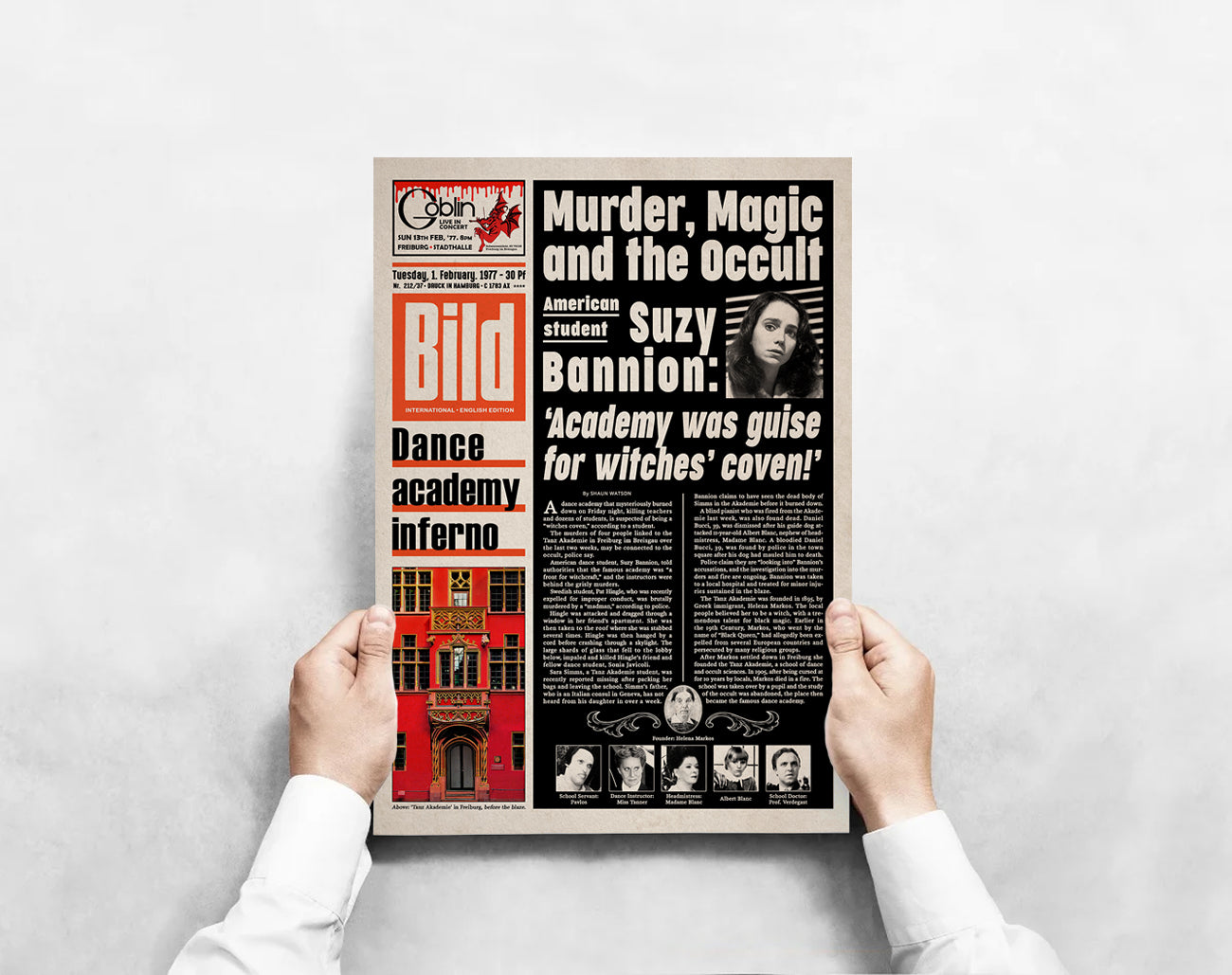 Suspiria 1977 Newspaper Poster print