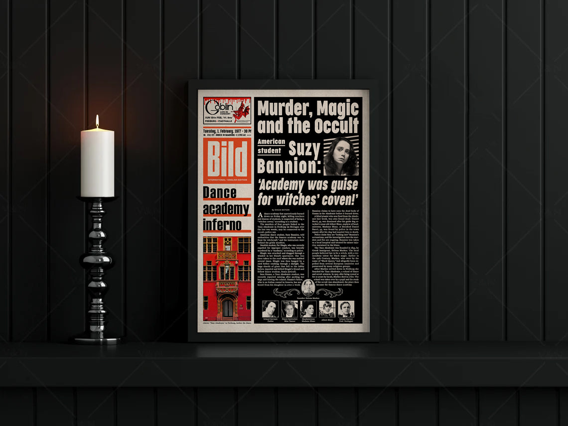 Suspiria 1977 Newspaper Poster print