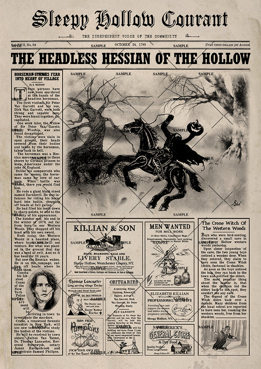 Sleepy Hollow Newspaper Print