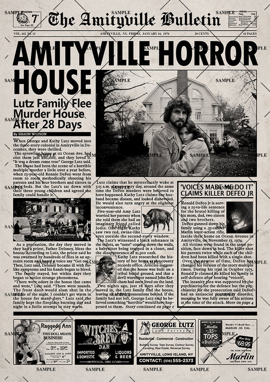 Amityville Horror 1979 Movie Newspaper Poster Print