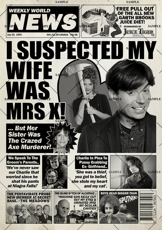 So I Married An Axe Murderer Weekly World News poster print