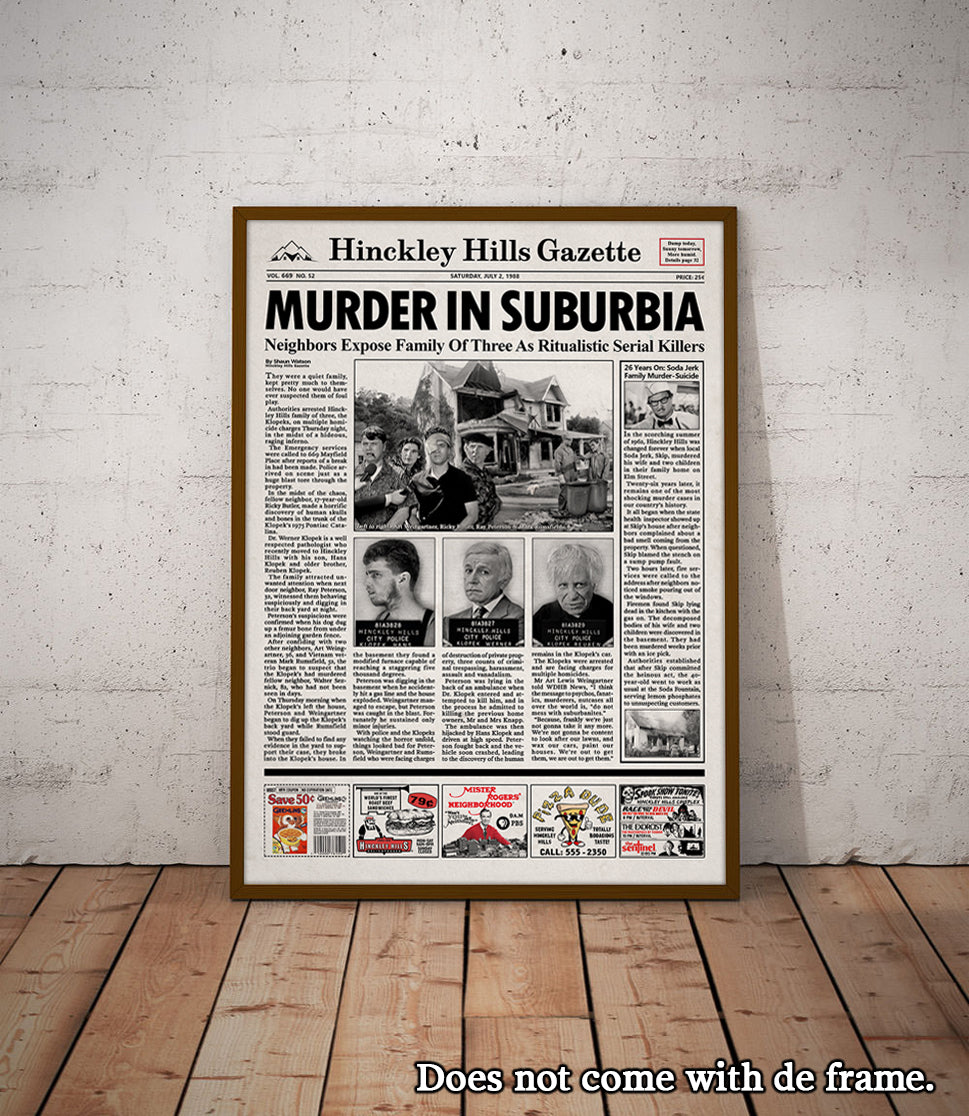 The 'Burbs Newspaper poster print