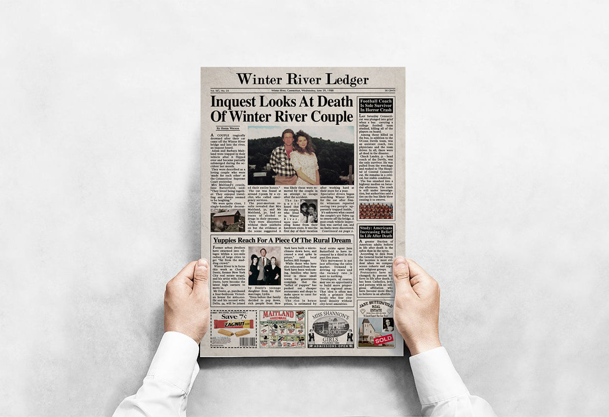 Beetlejuice Winter River Ledger Newspaper Poster print