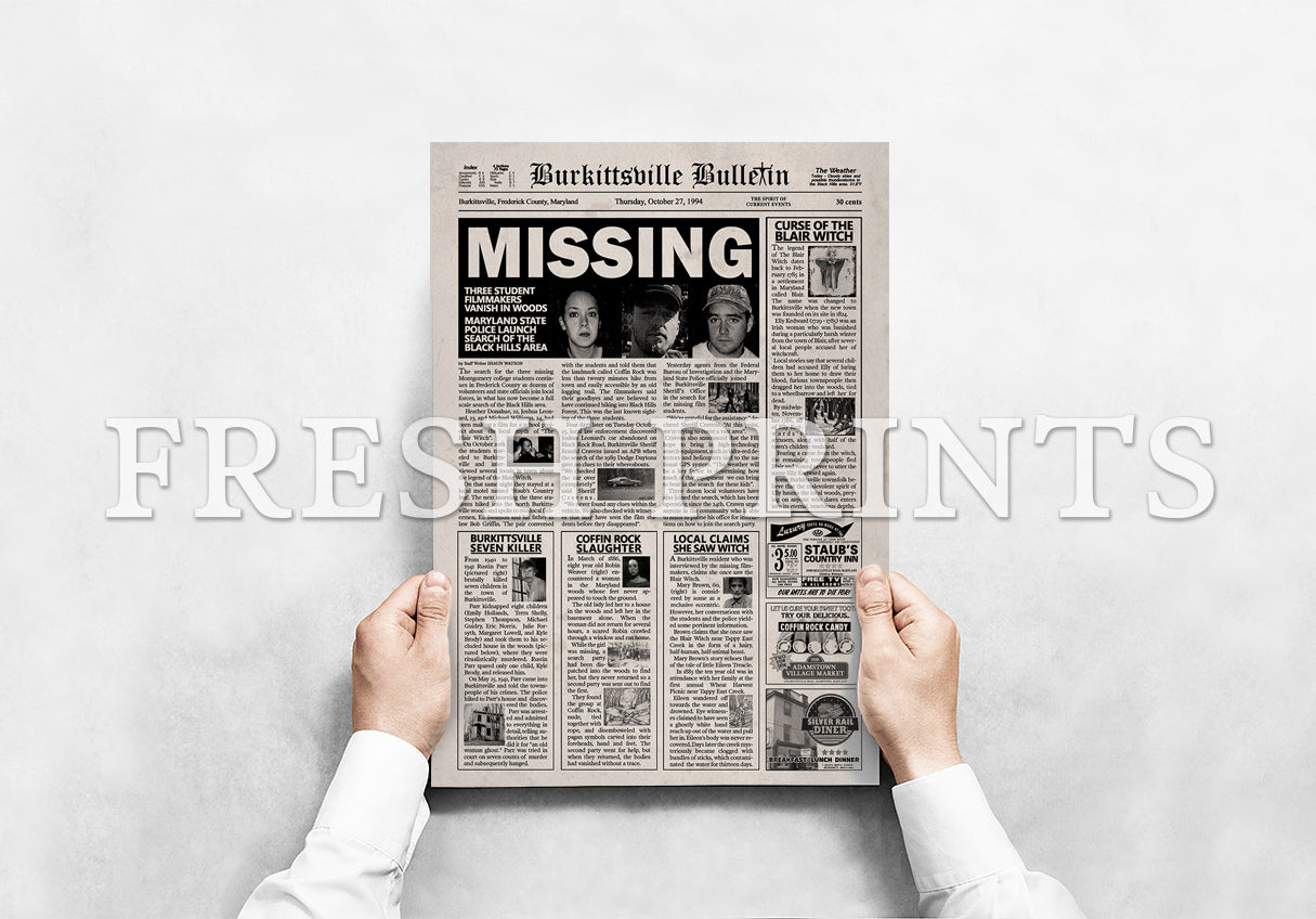 The Blair Witch Project Newspaper print