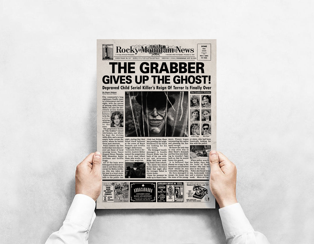 The Black Phone Newspaper poster print