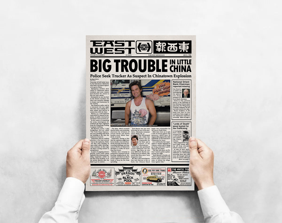 Big Trouble in Little China Newspaper Poster print