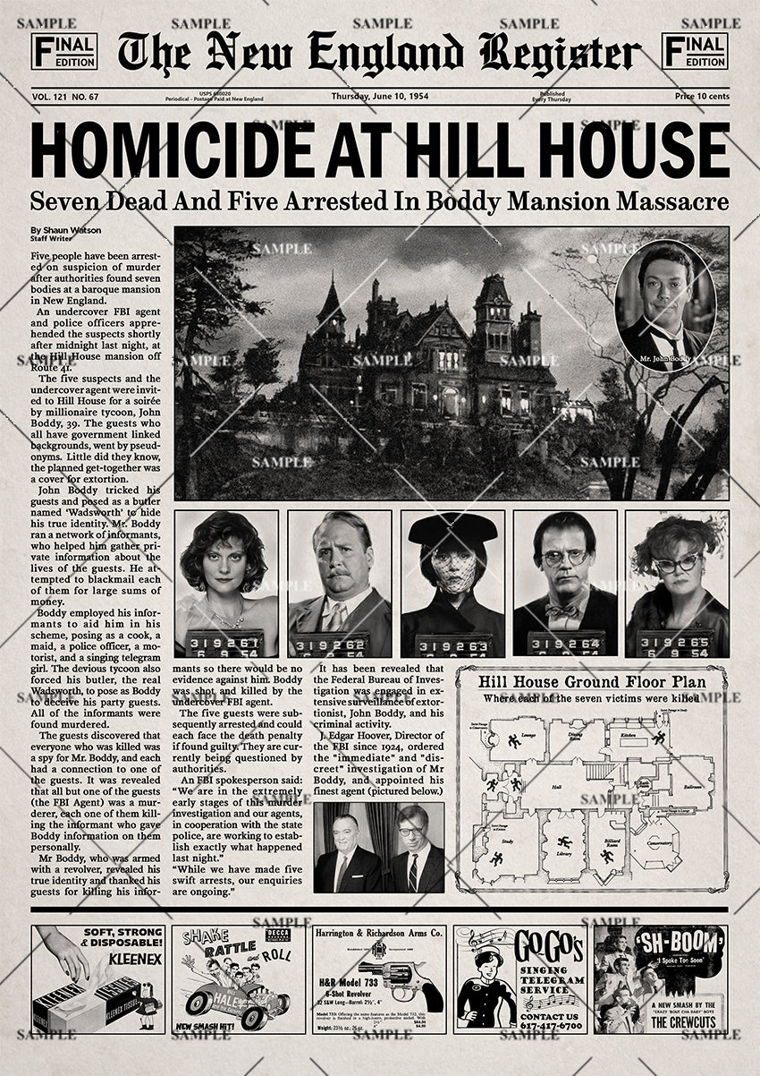 Clue Newspaper Poster print