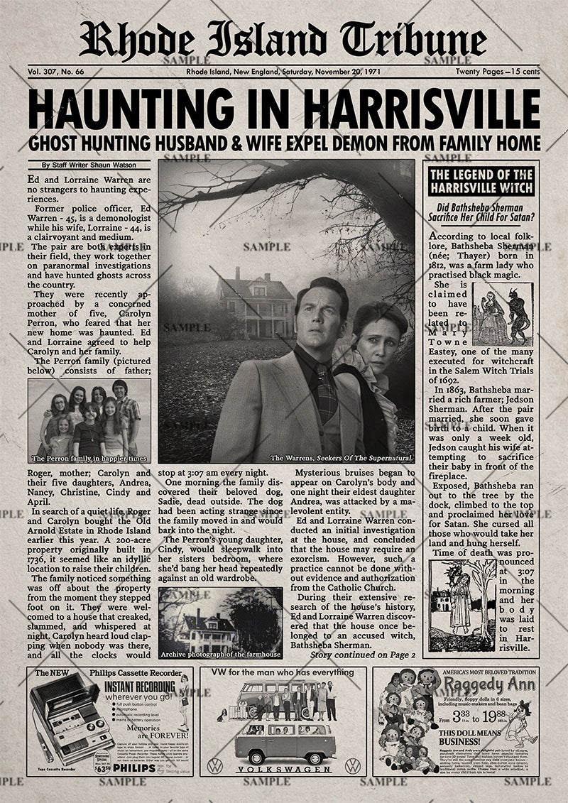 The Conjuring Newspaper Poster Print