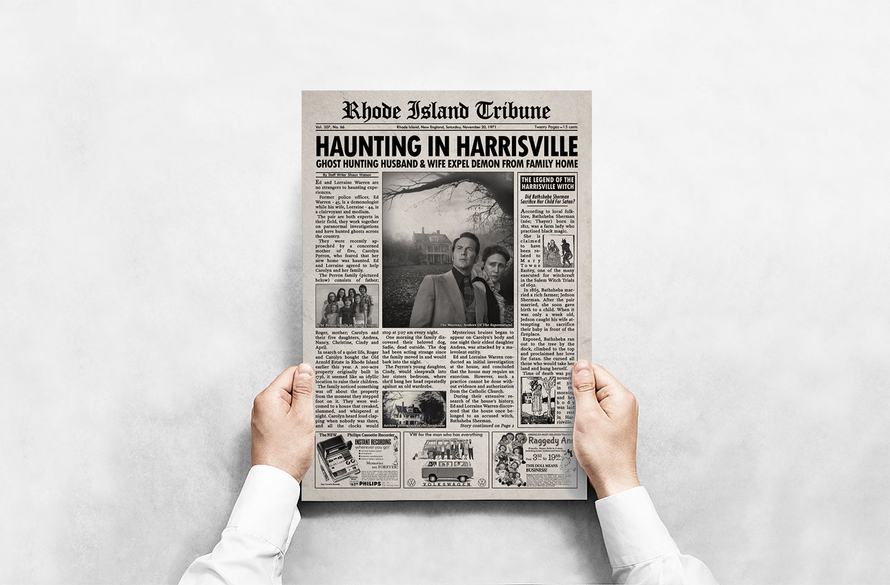 The Conjuring Newspaper Poster Print