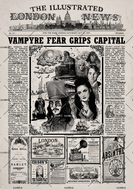 Bram Stoker's Dracula Movie Newspaper Poster Print