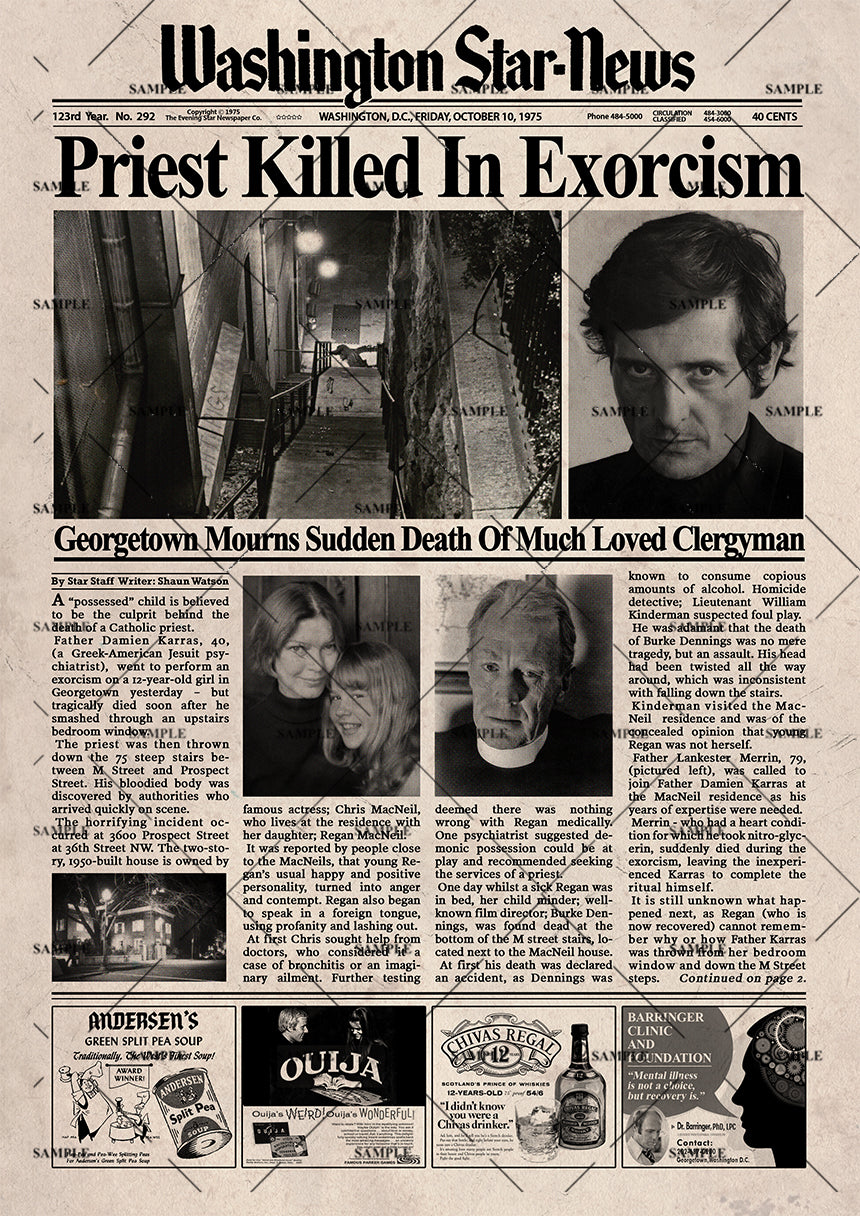 The Exorcist Newspaper Poster Print