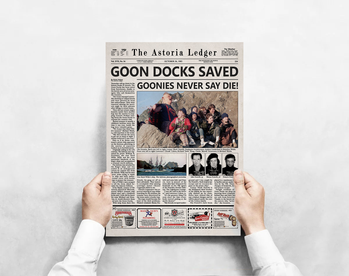 The Goonies Newspaper poster print