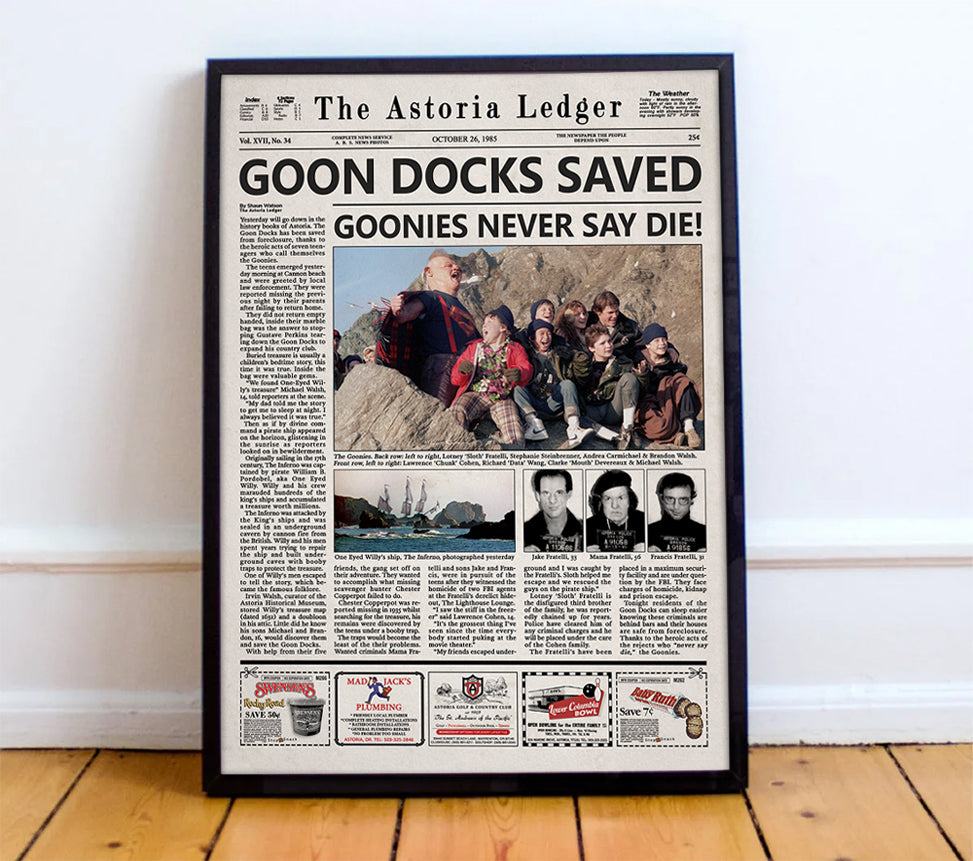 The Goonies Newspaper poster print