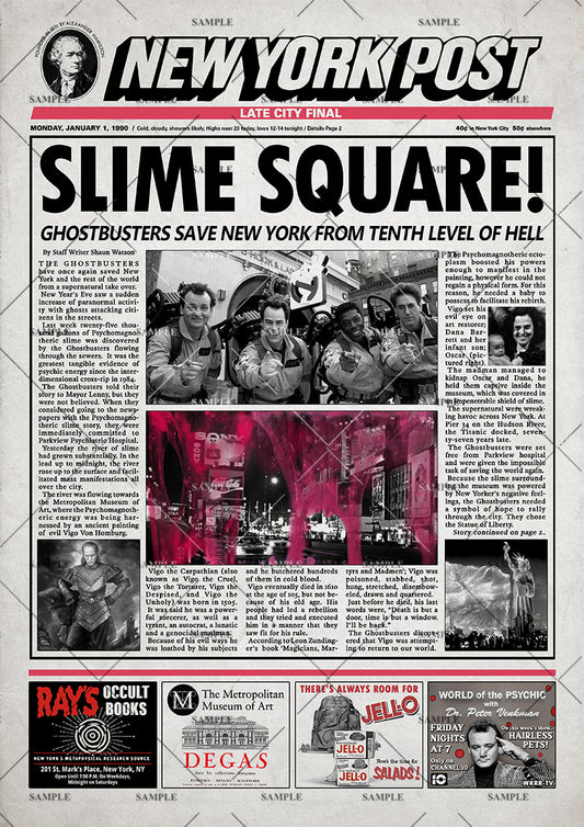 Ghostbusters 2 Newspaper Poster print