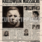 Halloween Haddonfield Tribune Newspaper Poster print