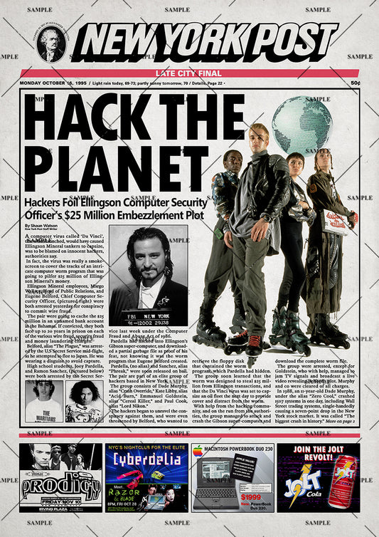 Hackers Newspaper poster print