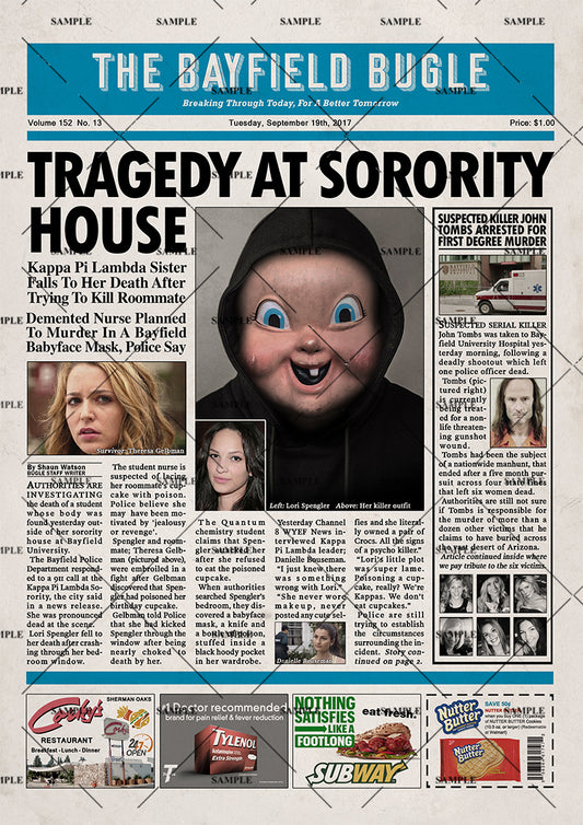 Happy Death Day Newspaper Poster Print