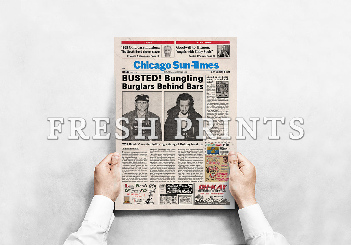 Home Alone Newspaper poster print