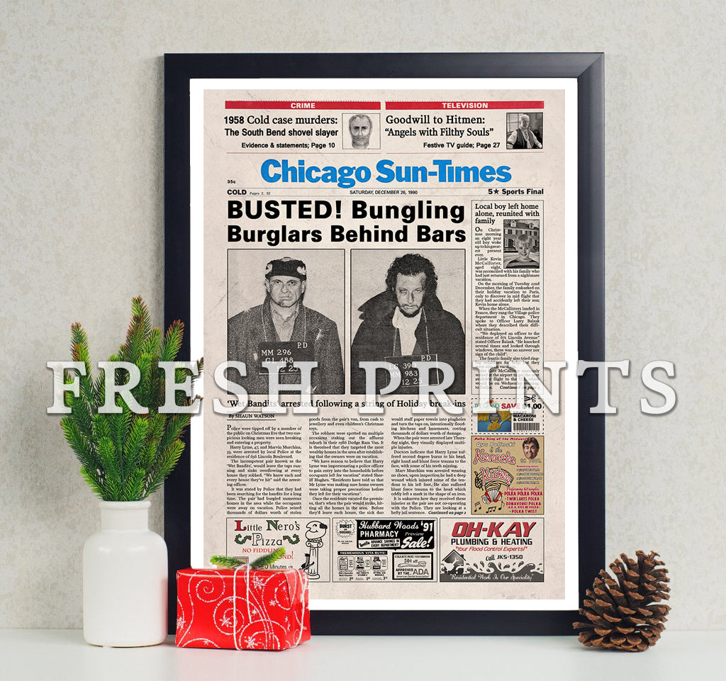 Home Alone Newspaper poster print