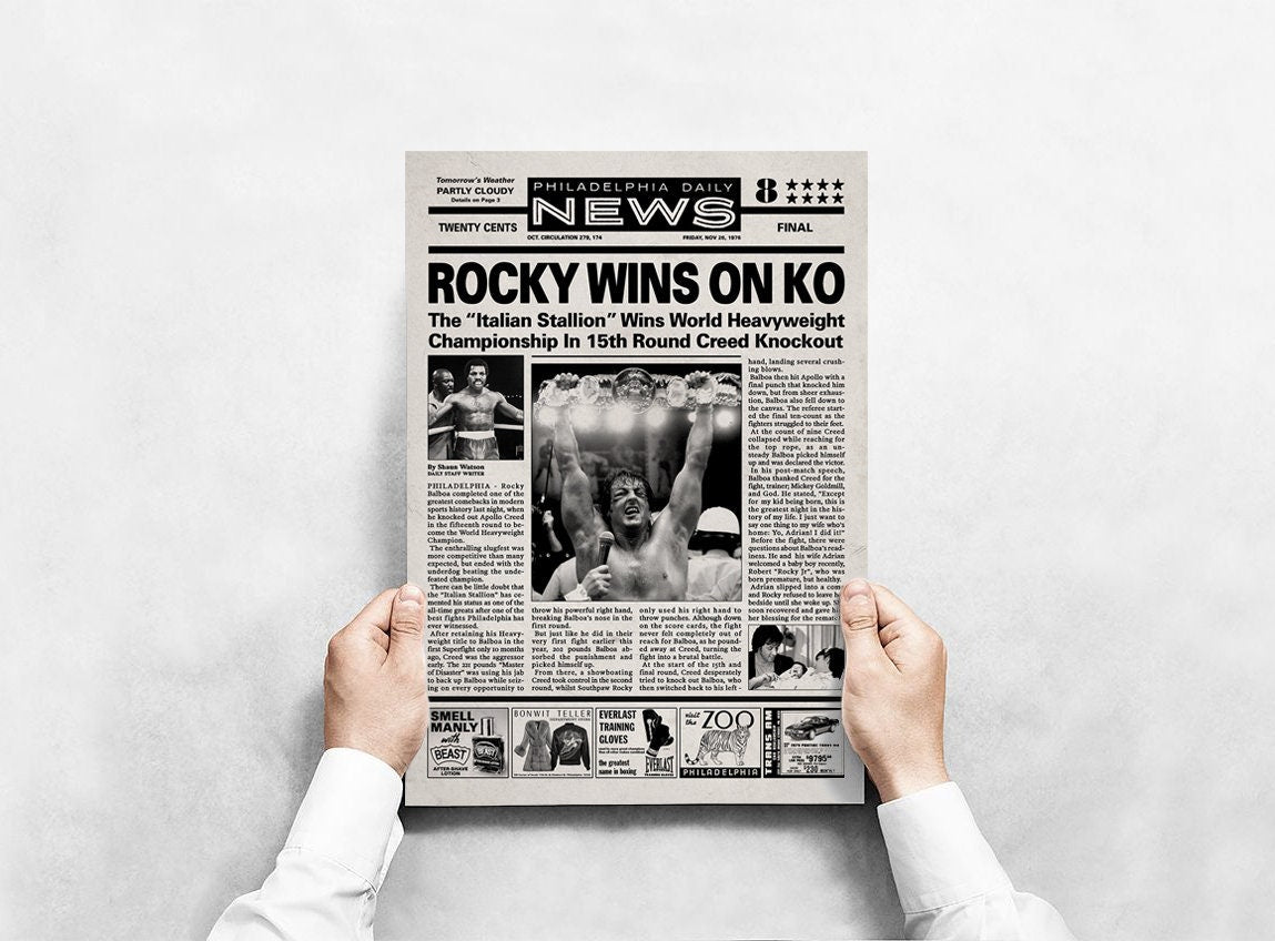 Rocky 2 Newspaper Poster Print