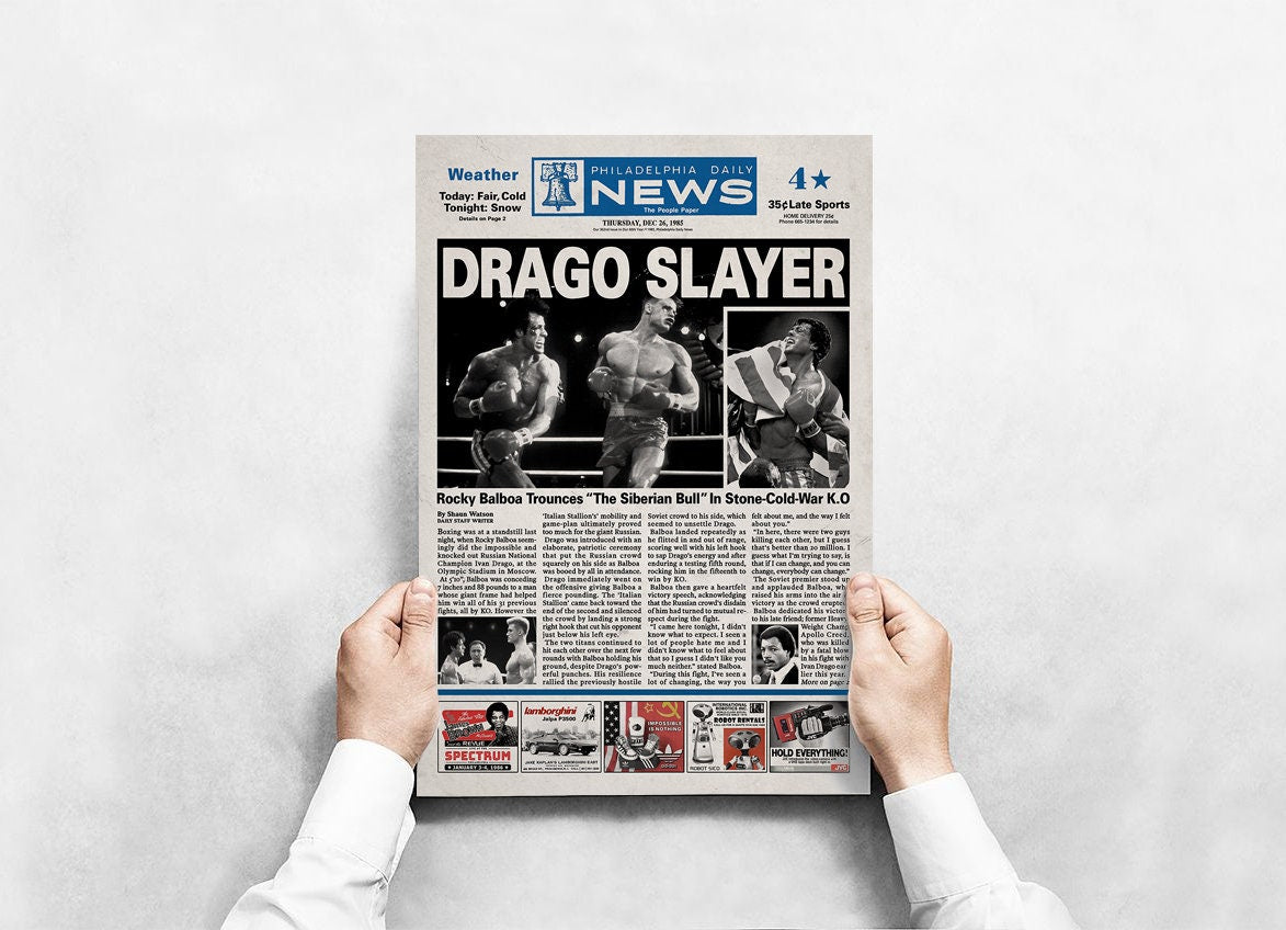 Rocky 4 Newspaper Poster print