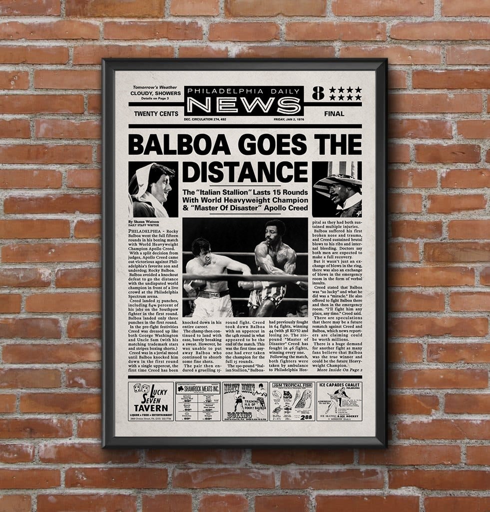 Rocky Newspaper poster print