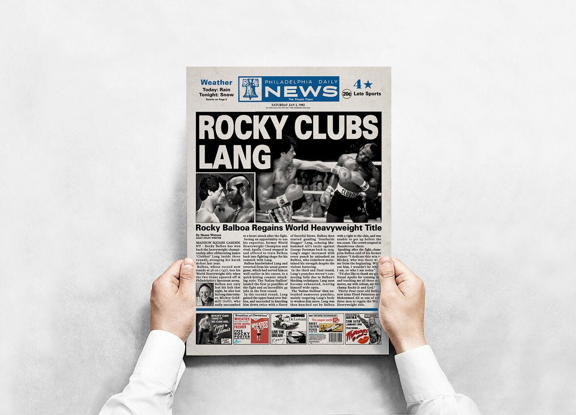 Rocky 3 Newspaper Poster print