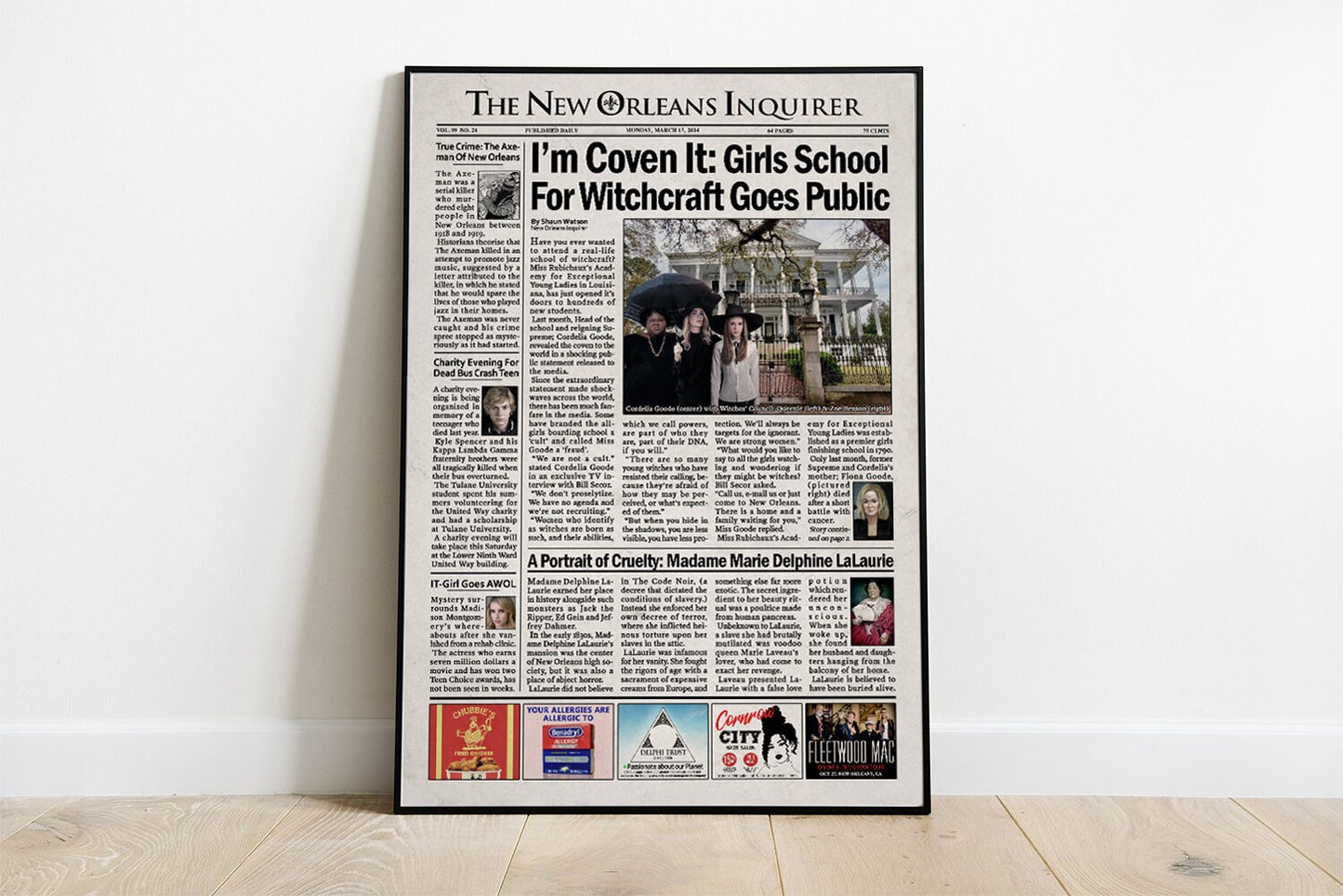 American Horror Story Coven Newspaper Poster Print
