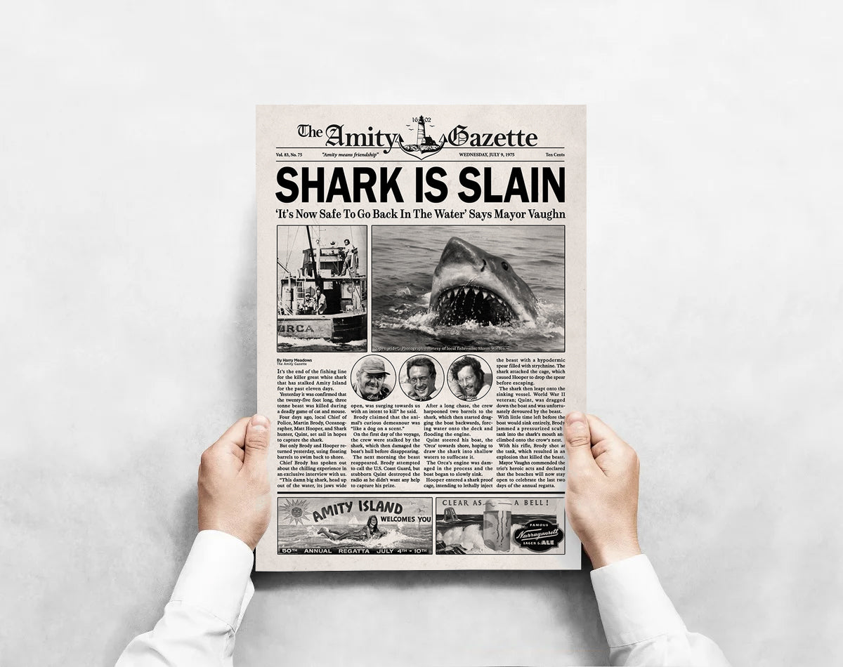 Jaws Amity Gazette Newspaper print