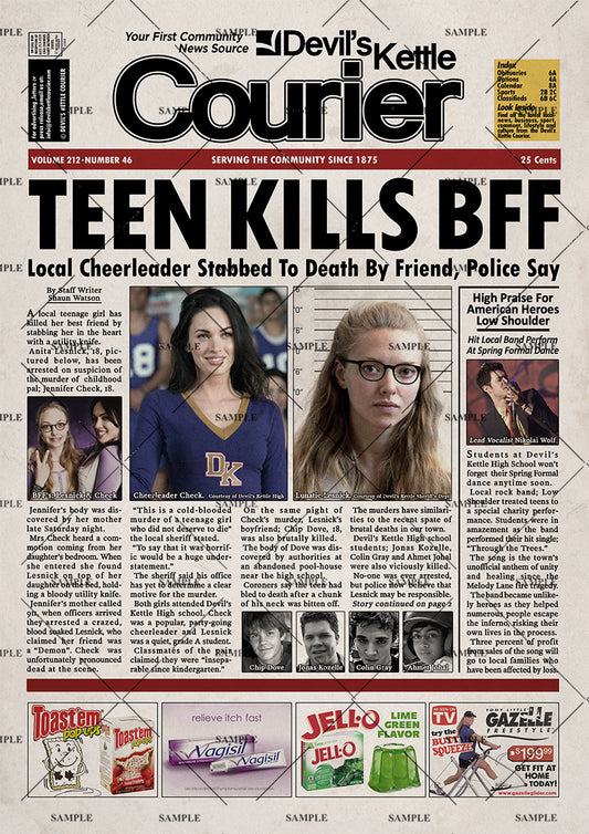 Jennifers Body Newspaper Poster print