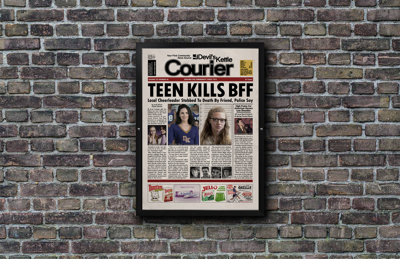 Jennifers Body Newspaper Poster print