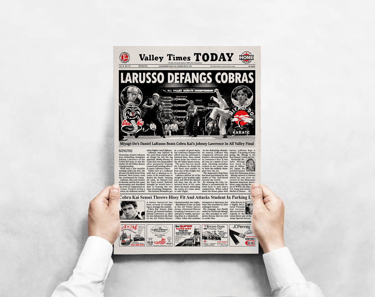 Karate Kid Newspaper Poster Print