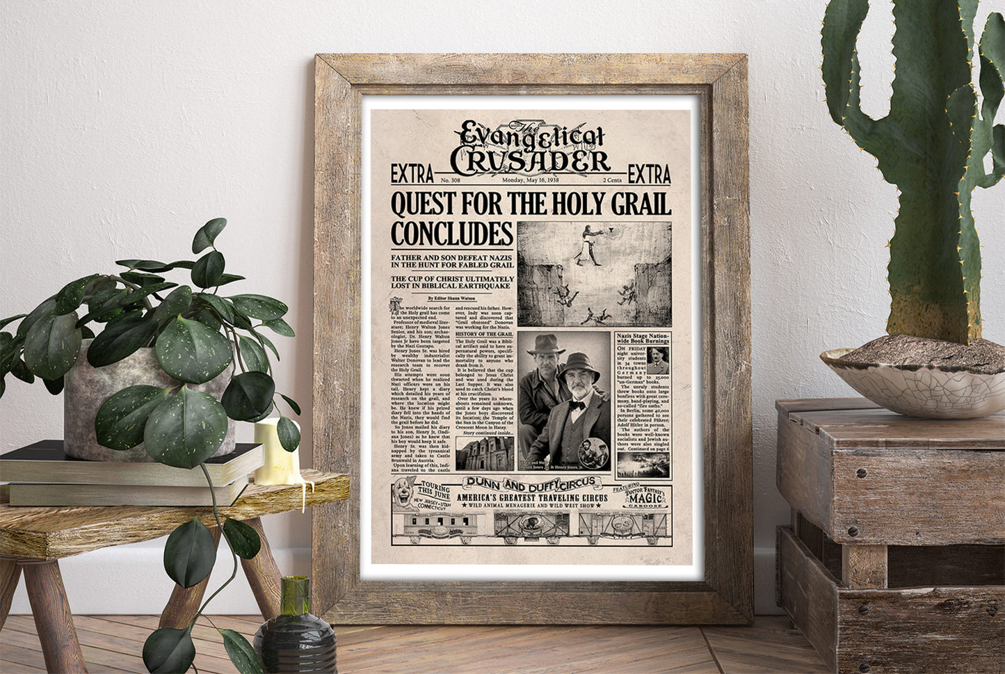 Indiana Jones and the Last Crusade Newspaper poster print