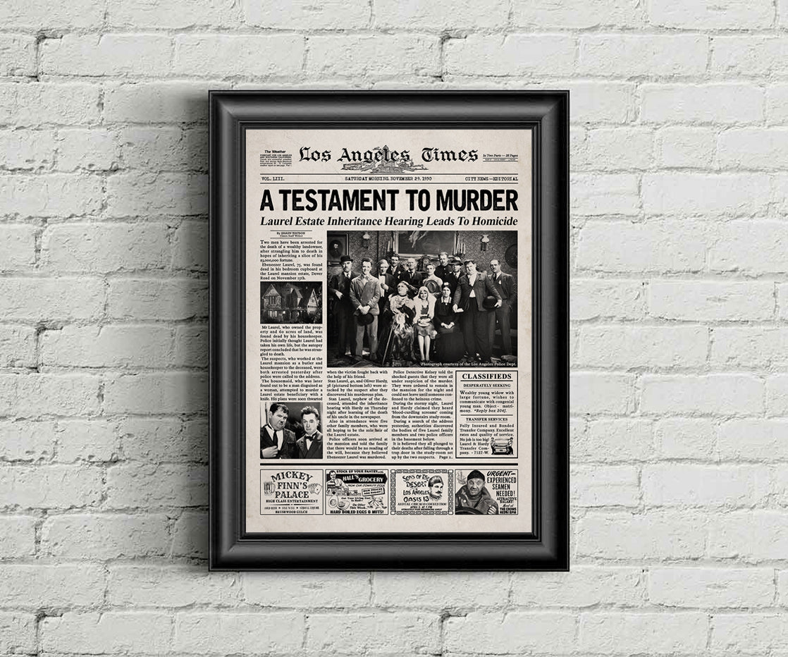 Laurel & Hardy Murder Case Newspaper Poster print