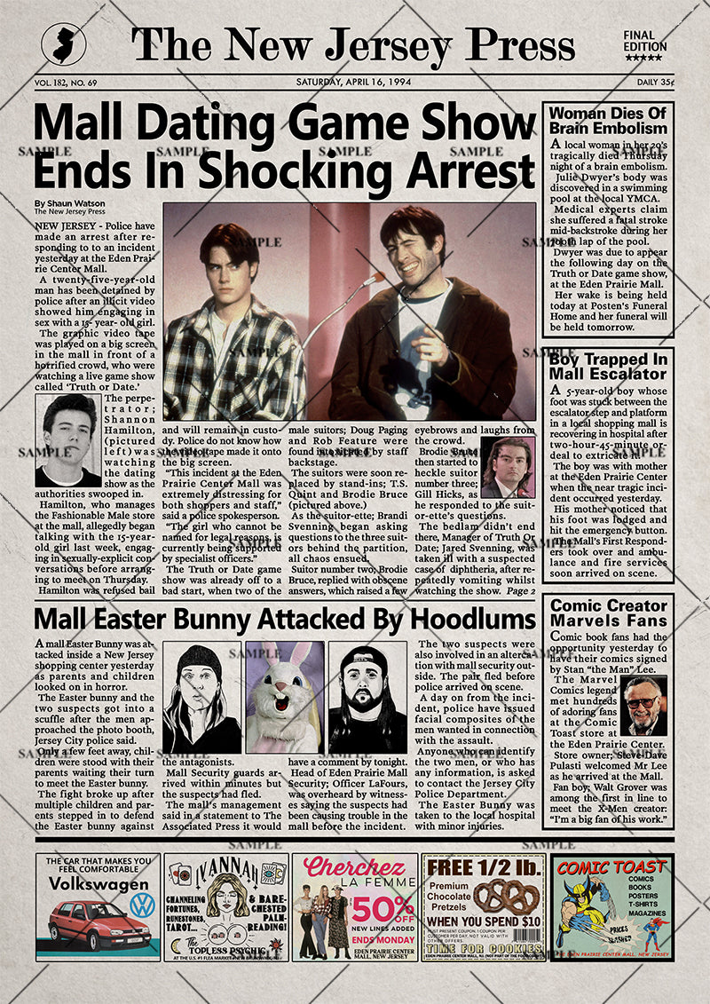 Mallrats Newspaper Poster Print