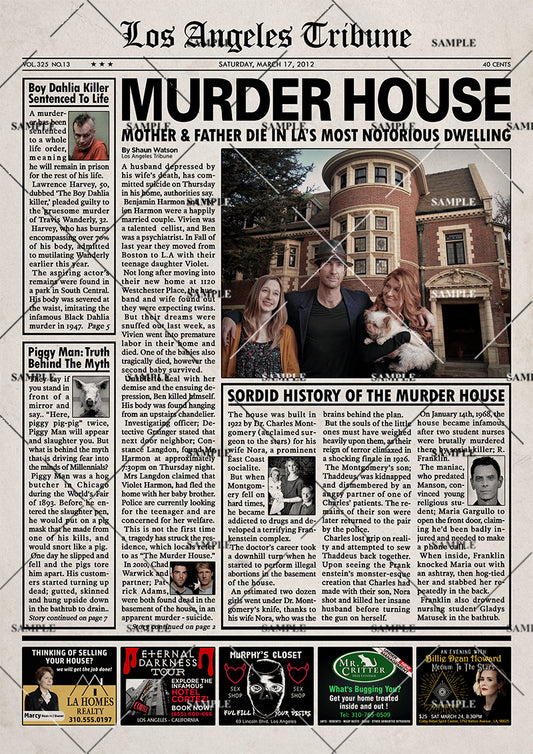 American Horror Story Murder House Newspaper Poster Print