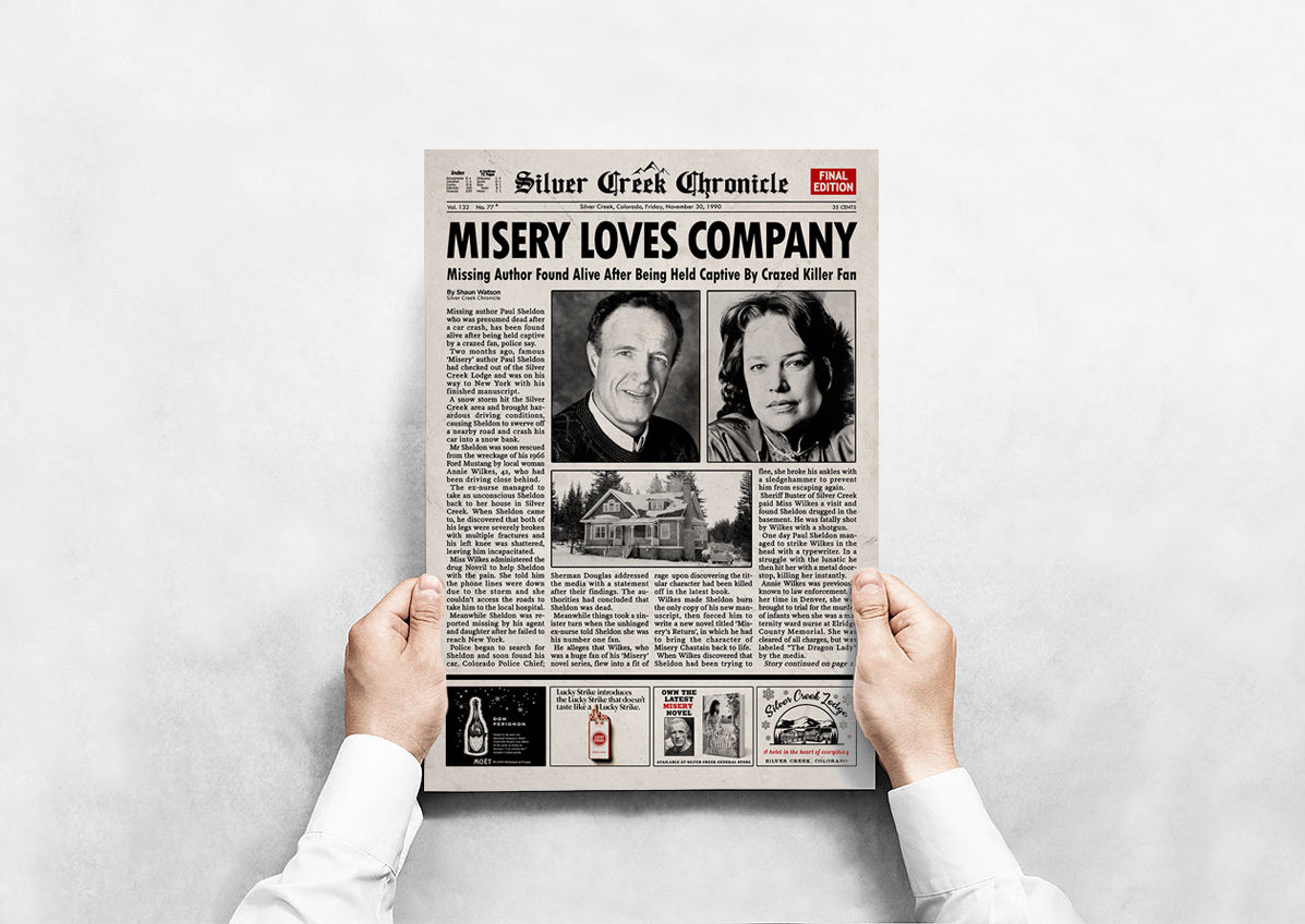 Misery Newspaper Poster print