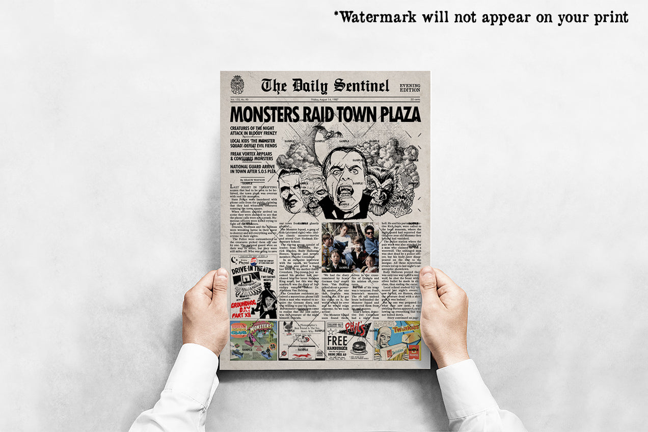 The Monster Squad Newspaper poster Print