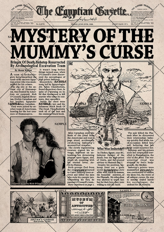 The Mummy 1999 Newspaper Poster Print