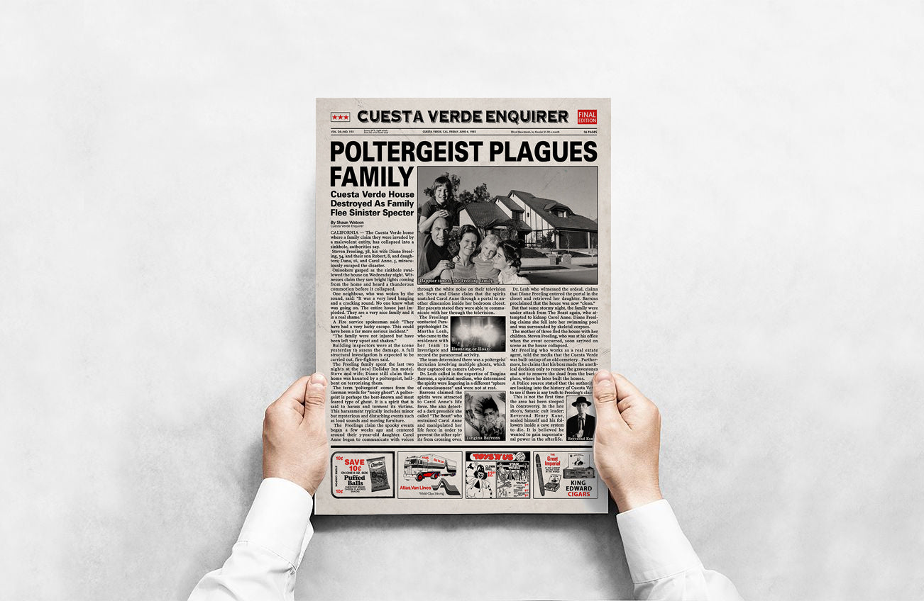 Poltergeist 1982 Newspaper poster print